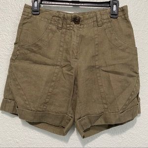 Isda & Co Brown High Rise 100% Linen Shorts